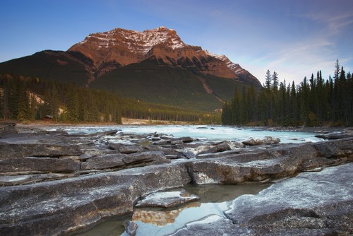 DPI1779443LARGE Mount Kerkeslin Athabasca Falls Jasper National Park Poster Print by Carson Ganci, 34 x 22 - Large