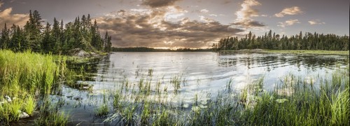 DPI12301388LARGE Sunset Over A Pond - Thunder Bay Ontario Canada Poster Print by Susan Dykstra, 44 x 16 - Large