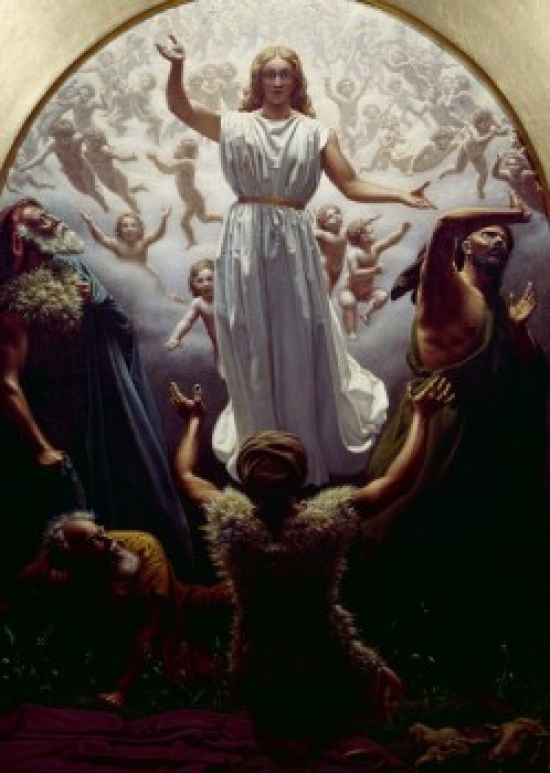 SAL900104541 Annunciation to the Shepherds by Christen Dalsgaard 1824-1907 Poster Print - 18 x 24 in.