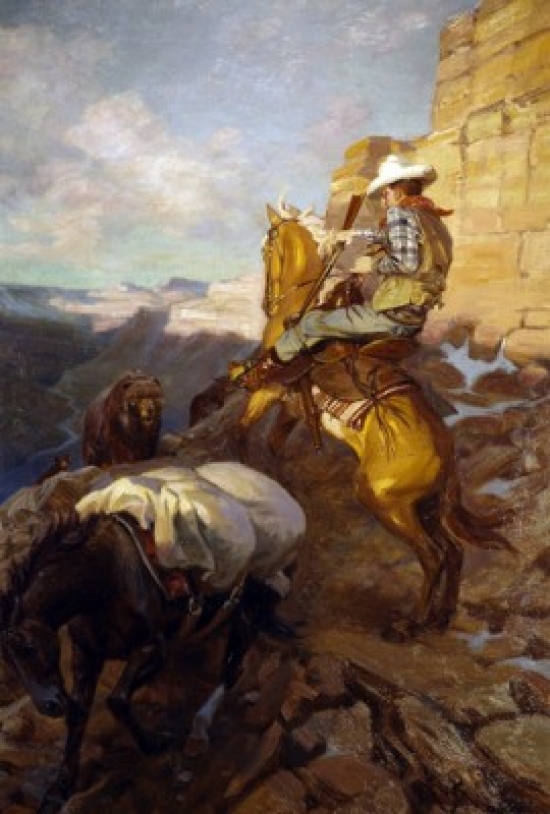 SAL900121369 Danger on the Trail H.C. Edwards 1868-1922 American Poster Print - 18 x 24 in.