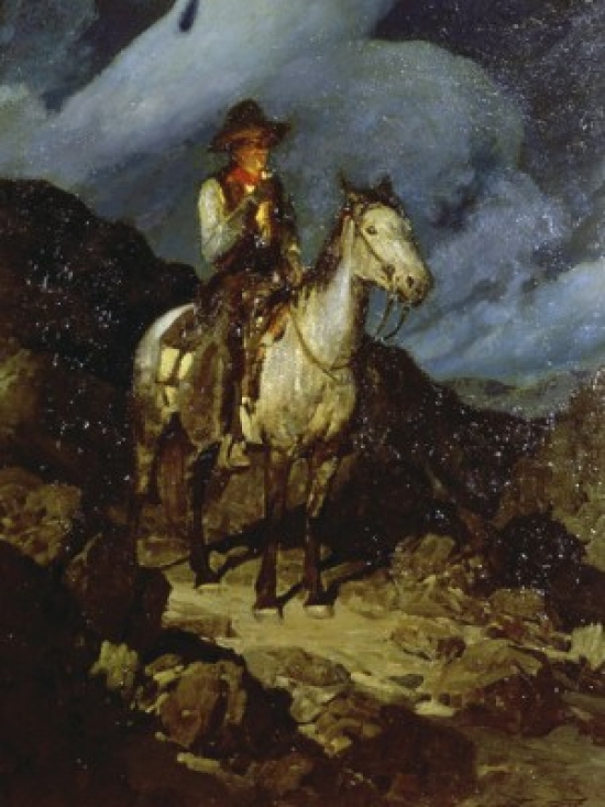 Texas Night Herder Frank Tenney Johnson 1874-1939 American Poster Print - 18 x 24 in.