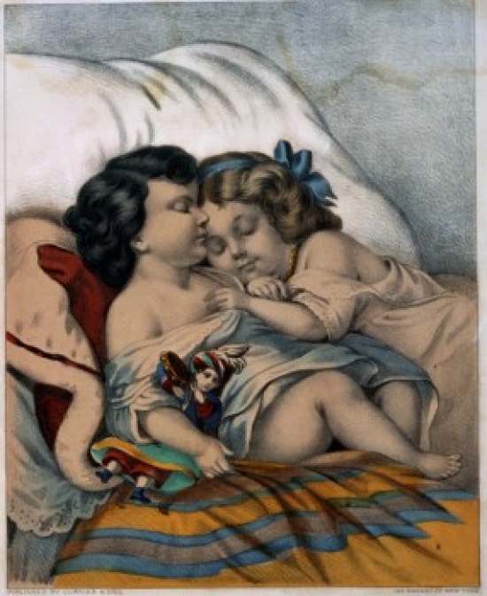 Our Pets-Fast Asleep Currier & Ives Active 1857-1907 American Color Lithograph Library of Congress Washington - 18 x 24 in.