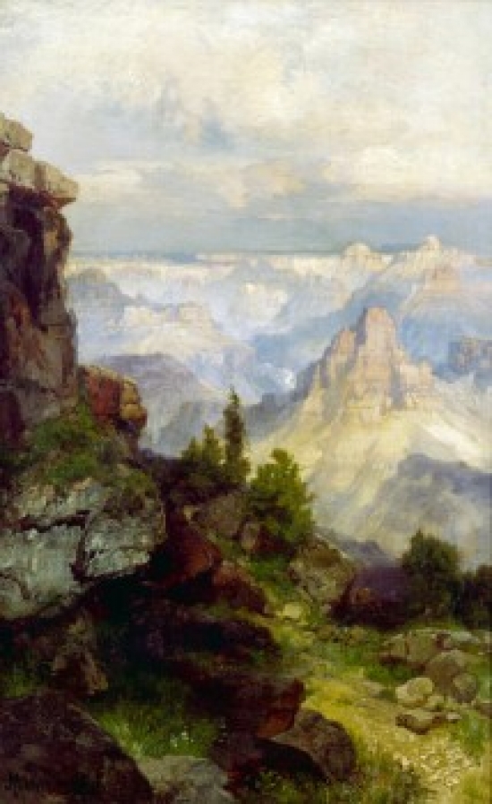 Mountain Landscape Painted Image Poster Print - 18 x 24 in.