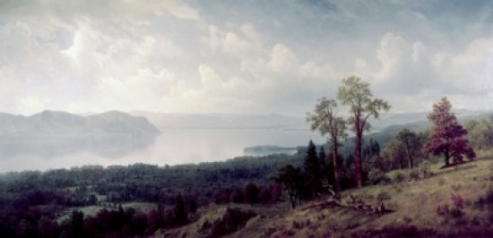 View of the Hudson Looking Across the Tappanzee Albert Bierstadt 1830-1902 American Poster Print - 18 x 24 in.