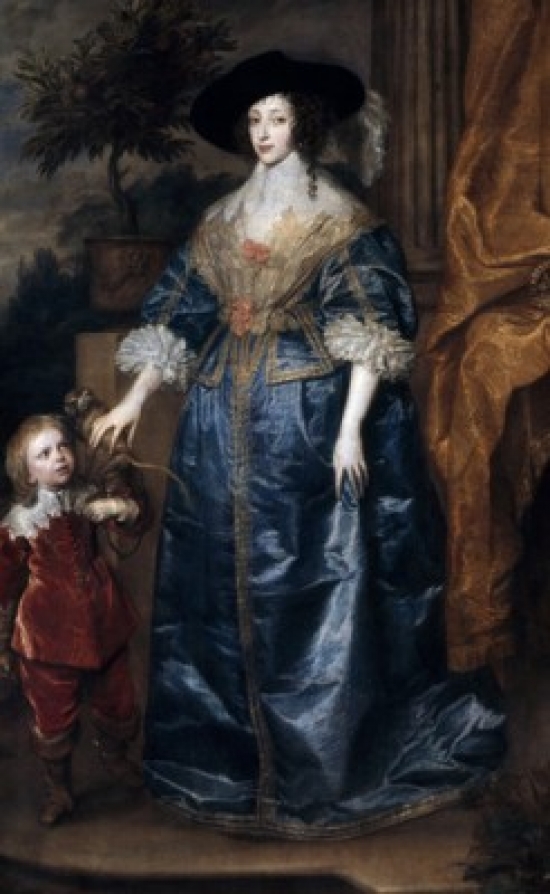 Queen Henrietta Maria & Her Dwarf by Anthon Van Dyck Circa 1633 - 1599-1641