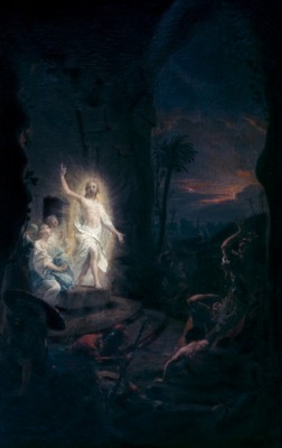 SAL9003293 Resurrection of Christ by Johann Heinrich W Tischbein Oil on Canvas 1751-1829 Germany Hamburg Kunsthalle - 18 x 24 in.