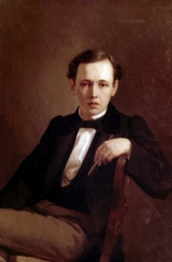 Self-Portrait by Vasili Grigorevich Perov Oil on Canvas 1851 1834-1882 Ukraine Kiev the Museum of Russian Art - 18 x 24 in.