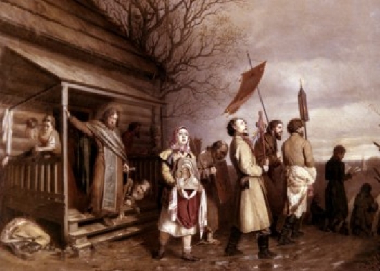 SAL90065033 Easter Procession in a Village by Vasili Grigorevich Perov Oil on Canvas 1861