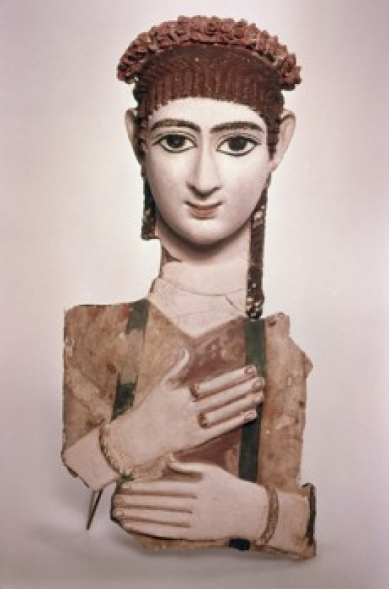 SAL900714 Mask of a Woman 100 BC Egyptian Art Staatliche Museen Preussischer Kulturbesitz Berlin Germany Print - 18 x 24 in.