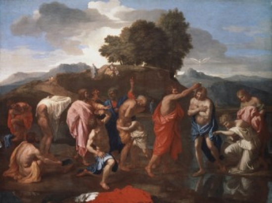 The Baptism of Christ No. 1 1641-2 Nicolas Poussin 1594-1665 French Oil on Canvas National Gallery of Art - 18 x 24 in.