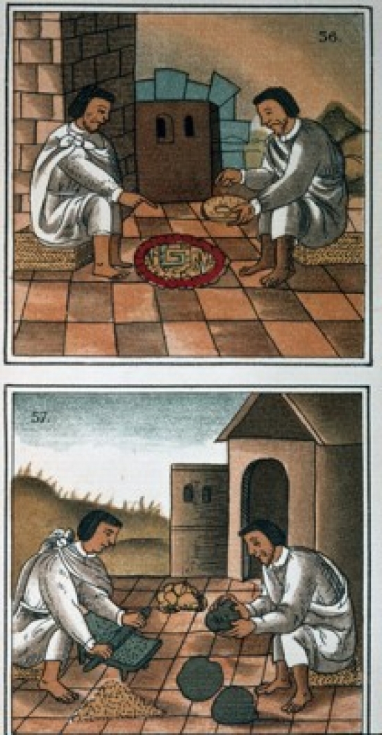Aztec Goldsmiths Illustration From Mexican Florentine Codex by Shagun Mexican Art Poster Print - 18 x 24 in.
