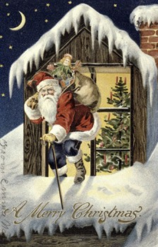 A Merry Christmas Nostalgia Cards Poster Print