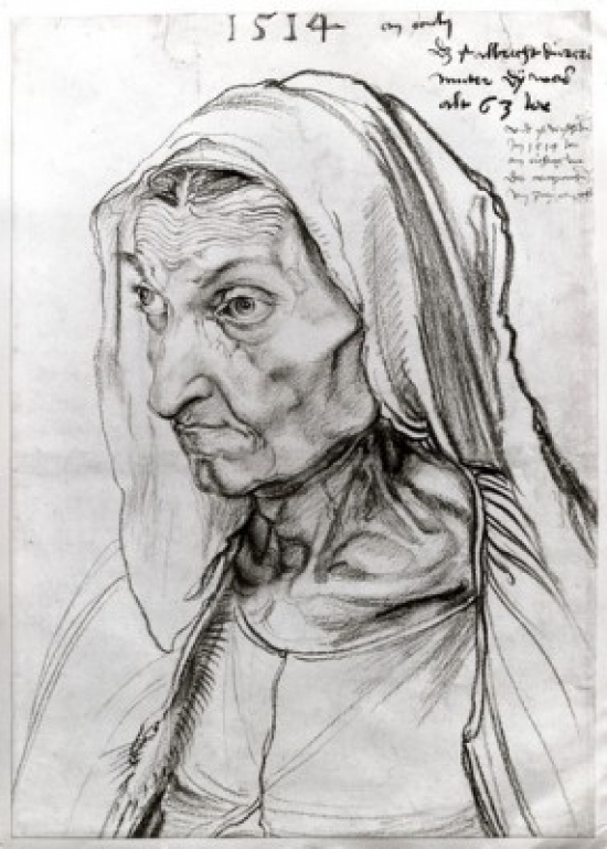 Portrait of the Artists Mother 1514 Albrecht Durer 1471-1528 German Charcoal Staatliche Museen Preussischer