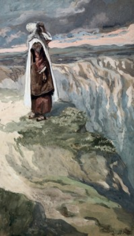 Moses on the Mountain During the Battle James Tissot 1836-1902 French Jewish Museum New York City Print - 18 x 24 in.