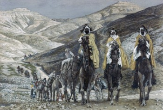 SAL99930 The Wise Men Journey to Bethlehem James Tissot 1836-1902 French Watercolor Jewish Museum New York Print - 18 x 24 in.
