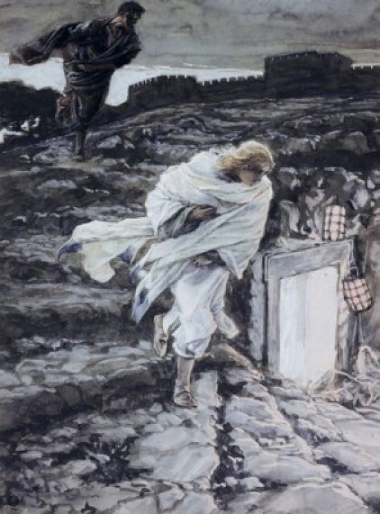 SAL999332 Peter & John Run to the Sepulchre James Tissot 1836-1902 French Jewish Museum New York USA Print - 18 x 24 in.