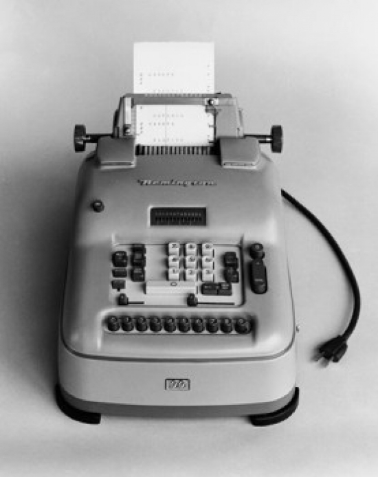 Close-Up of an Adding Machine Poster Print - 18 x 24 in.