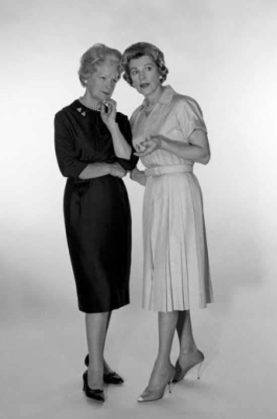Women Talking Studio Shot Poster Print - 18 x 24 in.