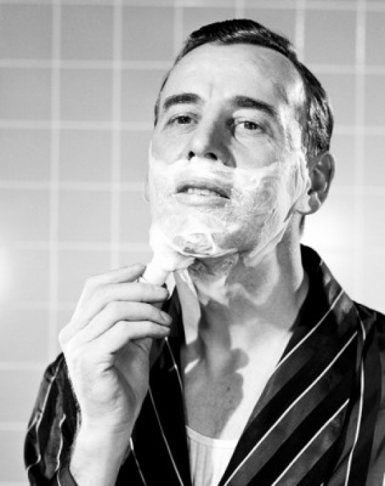 Man Shaving Poster Print - 18 x 24 in.