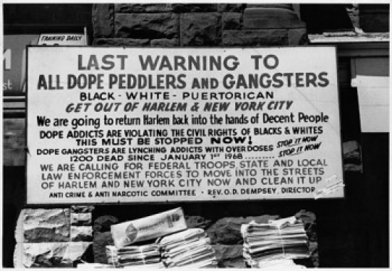 Warning Sign on a Wall Poster Print - 18 x 24 in.