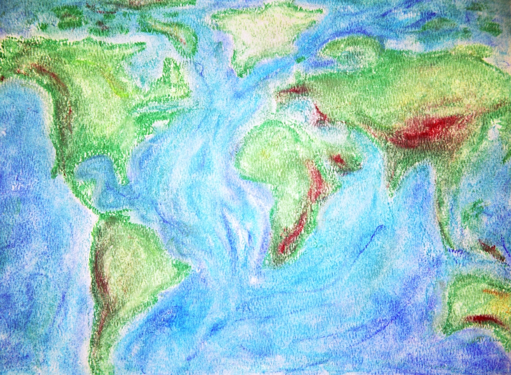 A Colorful Hand Drawn Map Poster Print by Don Hammond, 16 x 12