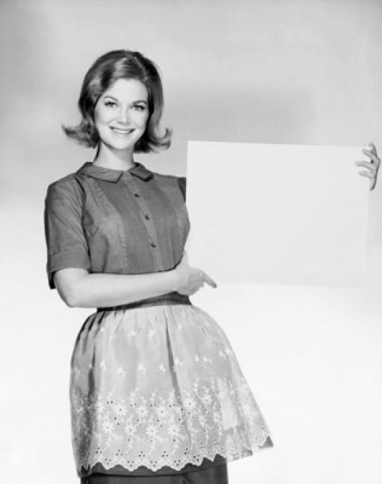 SAL2555853 Portrait of a Young Woman Holding a Blank Placard Poster Print - 18 x 24 in.