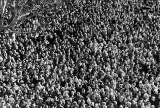 High Angle View of a Crowd Poster Print - 18 x 24 in.