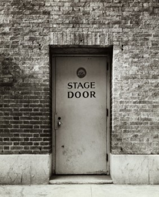 Close-Up of a Closed Stage Door Poster Print