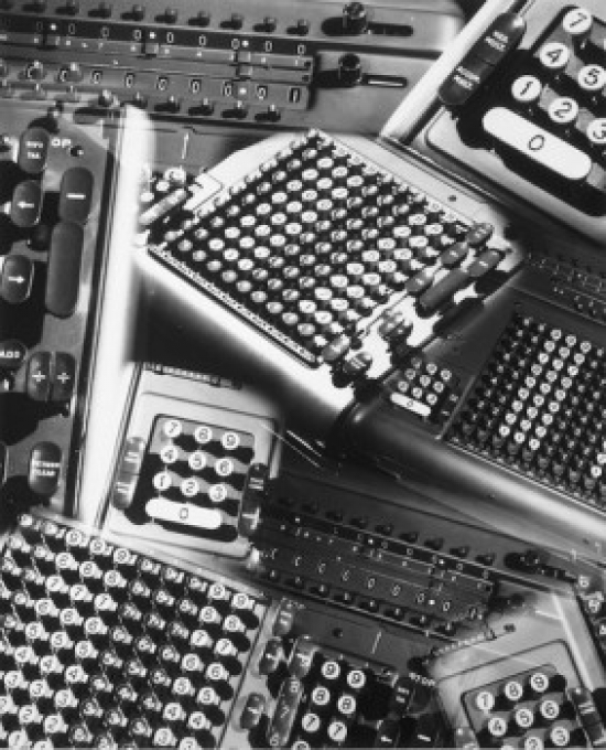 High Angle View of Adding Machine Tapes Poster Print - 18 x 24 in.