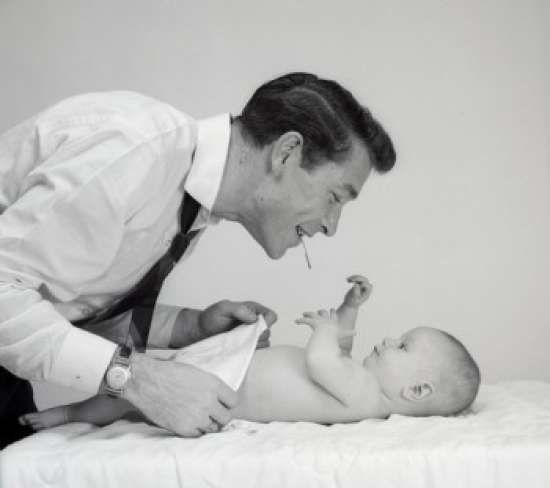 Father with Baby Poster Print - 18 x 24 in.