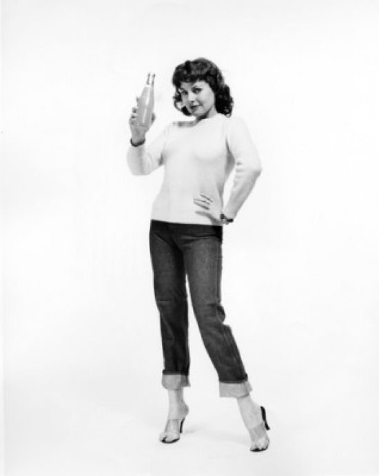 Portrait of a Young Woman Holding a Bottle of Soda Poster Print - 18 x 24 in.