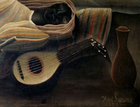 SAL260432 The Sleeping Gypsy Detail 1897 Henri Rousseau 1844-1910 French Oil on Canvas Museum of Modern Art New York - 18 x 24 in.