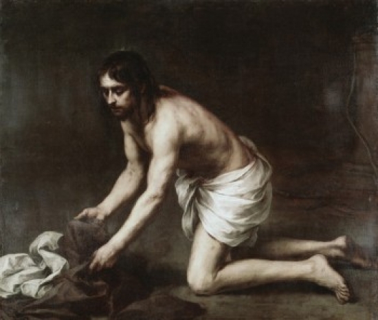 SAL260943 Christ After the Flagellation Bartolome Esteban Murillo 1617-1682 Spanish Oil on Canvas Krannert Art Museum - 18 x 24 in.