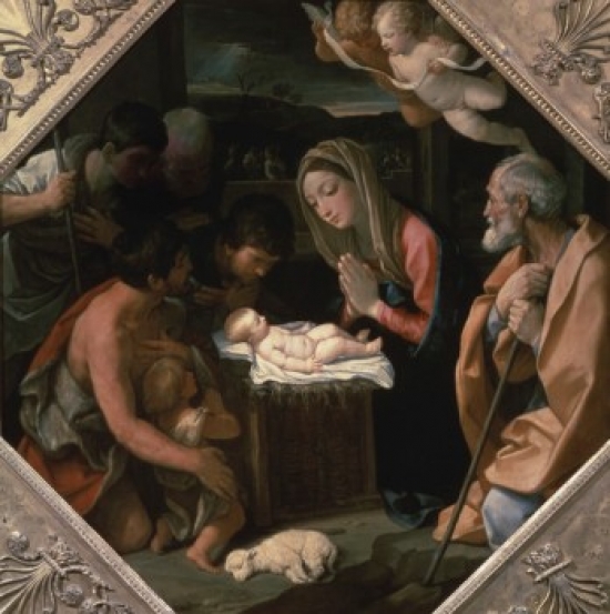 Adoration of the Shepherds Guido Reni 1575-1642 Bolognese Oil on Canvas Pushkin Museum of Fine Arts Moscow - 18 x 24 in -  BrainBoosters, BR3148976