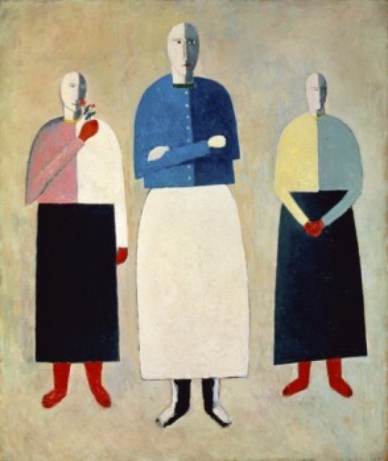 SAL261270 Three Girls Kasimir Malevich 1878-1935 Russian Oil on Canvas Russian State Museum St Petersburg - 18 x 24 in -  Posterazzi