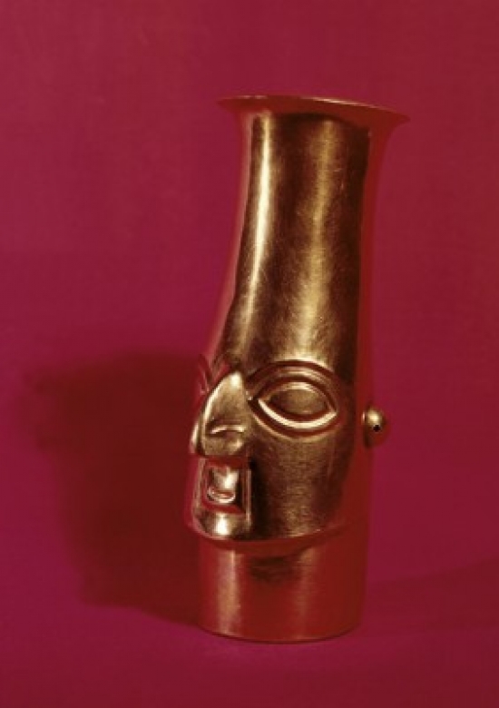 Incan Effigy Head Beaker Pre-Columbian Poster Print - 18 x 24 in.