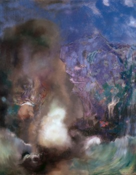 Roger & Angelica C 1910 Odilon Redon 1840-1916 French Pastel Museum of Modern Art New York City USA Print - 18 x 24 in.