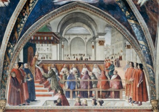 SAL263669 Confirmation of the Order of Saint Francis Domenico Ghirlandaio 1449-1494 Italian Sassetti Chapel Santa Trinita - 18 x 24 in.
