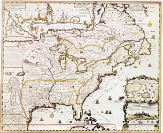 Mississippi & St. Lawrence Valley Maps 1719 Poster Print