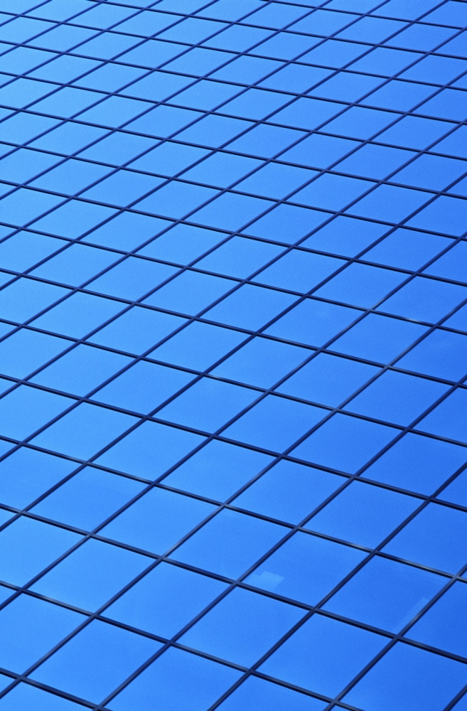 DPI1776557 Symmetrical Pattern of Blue Squares Poster Print by David Chapman, 11 x 17
