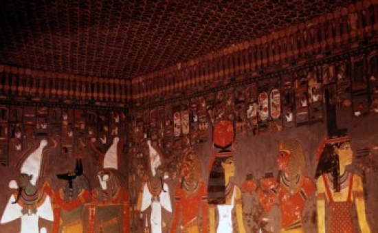 Interior of Tomb Valley of the Kings Egyptian Art Poster Print - 18 x 24 in.
