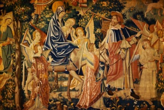 Flight Into Egypt Tapestry 16th Century Poster Print - 18 x 24 in.