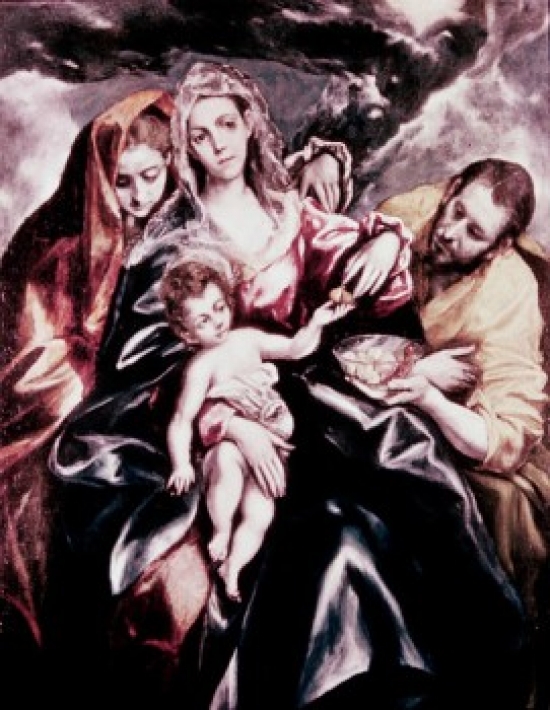 Holy Family with Mary Magdalene the 1590-1600 Greco El1541-1614 Greek Oil on Canvas Cleveland Museum of Art - 18 x 24 in.