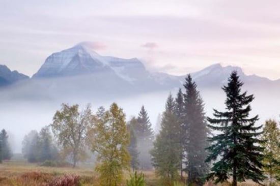 PDDCN02BJA0100 Canada British Columbia Mount Robson Park Sunrise on Mountain Poster Print by Jaynes Gallery - 29 x 19 in.