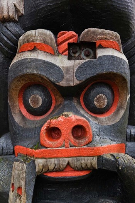 First Nation Totem Pole Thunderbird Park Victoria Vancouver British Columbia Canada Print by Walter Bibikow Danita