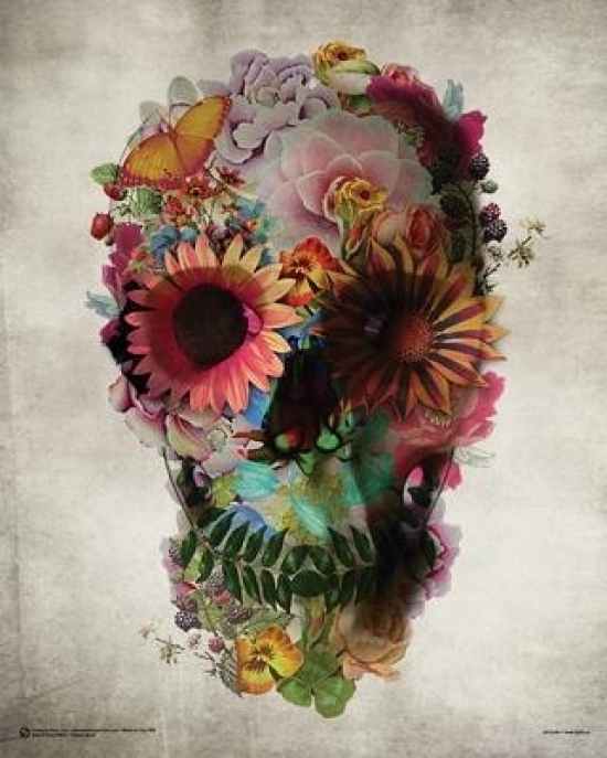 Flower Skull - Ali Gulec Poster Print - 16 x 20 in.