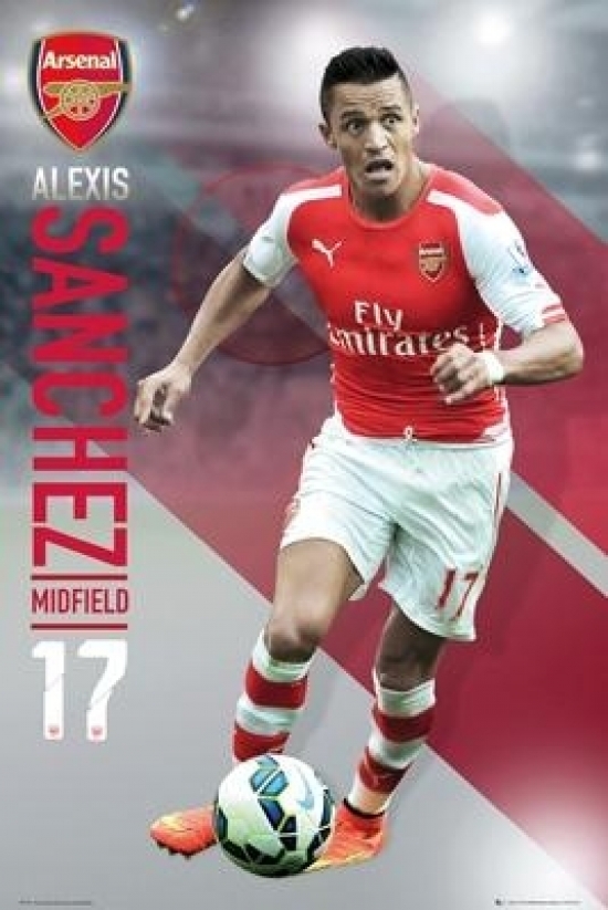 Arsenal Emirates Alexis Sanchez 17 2014-2015 Poster Print
