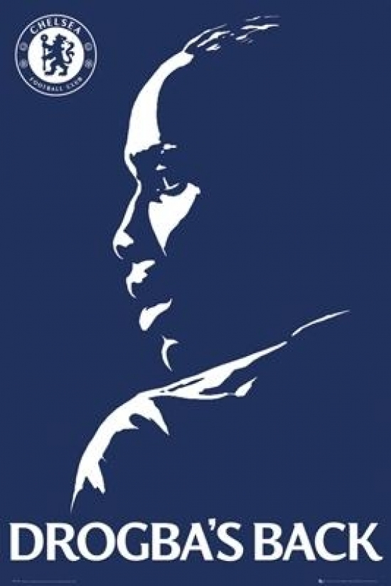Chelsea Fc Didier Drogbas Back Poster Print - 24 x 36 in.