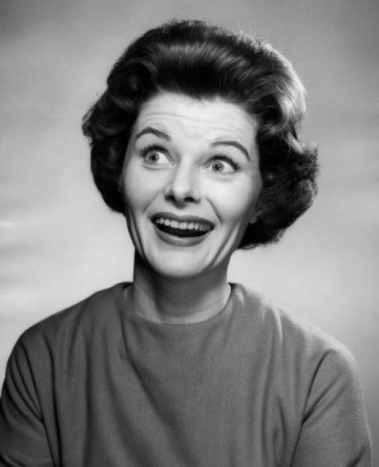 Surprised Woman Smiling Poster Print - 18 x 24 in.