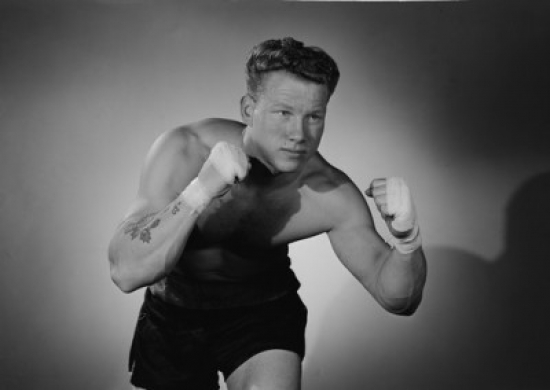 Young Man in Boxing Stance Poster Print - 18 x 24 in.